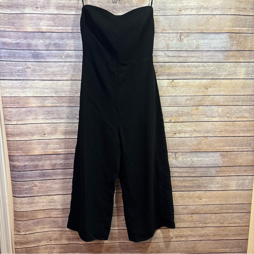 Babaton Roshan Black Strapless Crepe Jumpsuit Chic Minimalist Evening Party 4 - Picture 3 of 12